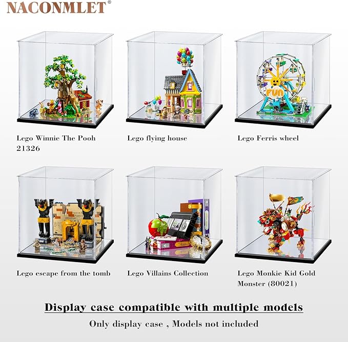 Clear Acrylic Display Case for Lego Disney Winnie The Pooh 21326,Display Box Dustproof Showcase Organizer for Protect Action Figures or Collections(11.8*9.8*11.8inch)