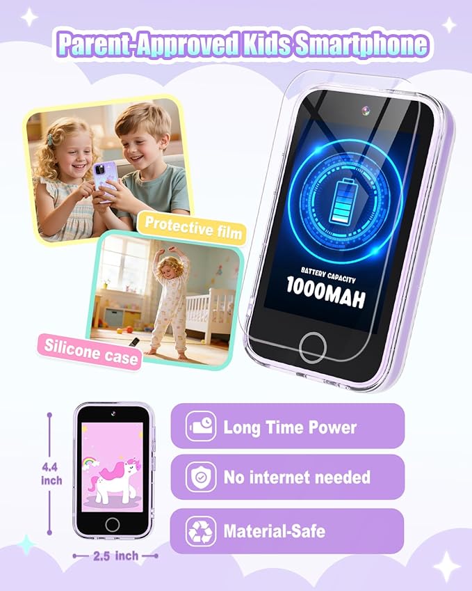 Kids Smart Phone for Girls,Toddler Christmas Birthday Gifts 3 4 5 6 7 8 Year Old Girl, 3.5 Inch Touchscreen Kids Phone Learning Toys for kid Ages 3-8,Dual Camera,Music Player,Puzzle Game,Habit Tracker