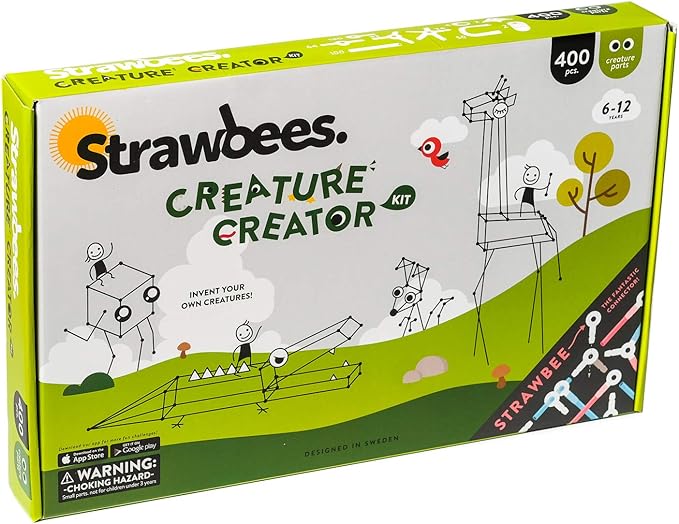 Strawbees Creature Creator Kit - Educational Connecting Toys for Makers & Families, Building Toy Toolbox with Straws and Connectors for Creative STEM Exploration in Schools & Home Learning