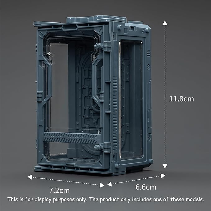 JOYTOY 5'' Display Box,Action Figures Display Case - Individual Soldier Hangar Display Case - Titanium Grey C - Dustproof Collectibles Box Ages 15+