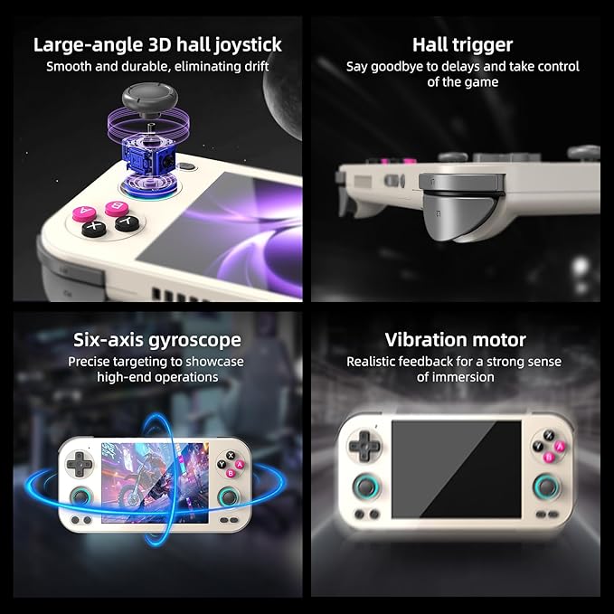 RG476H Retro Game Console Android 13 System Unisoc T820 RG 476H Handheld Game 4.7-inch LTPS OCA Full Multi-Touch Screen Online Fighting Joystick Supports Output WiFi 5000mAh 8+ 128GB (RG476H-Gray-new)