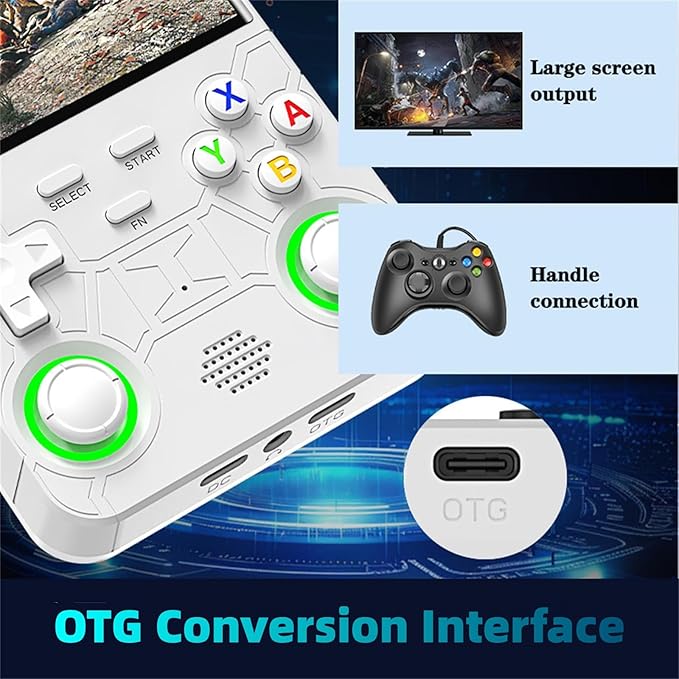 R36Ultra Retro Handheld Game Console,4.0-Inch 720x720 IPS HD Screen,Preloaded 20K+ Classic Games,Linux Open Source WiFi Multiplayer Portable Travel Electronics Gift for Kids & Adults (White)