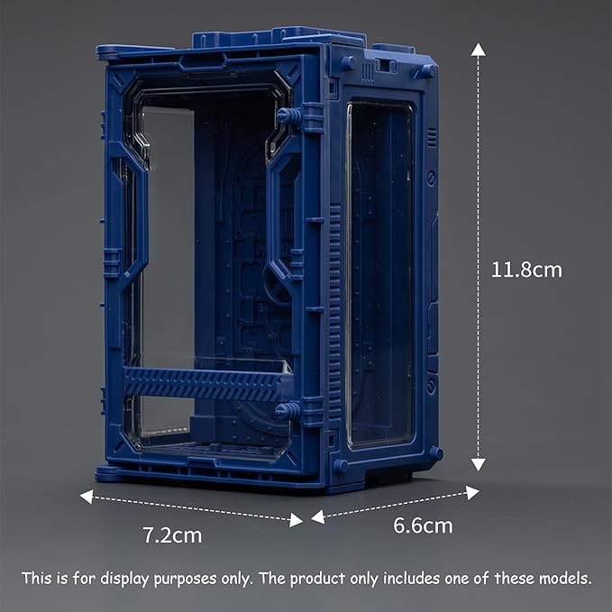 JOYTOY 5'' Display Box,Action Figures Display Case - Individual Soldier Hangar Display Case - Abyssal Blue A - Dustproof Collectibles Box Ages 15+