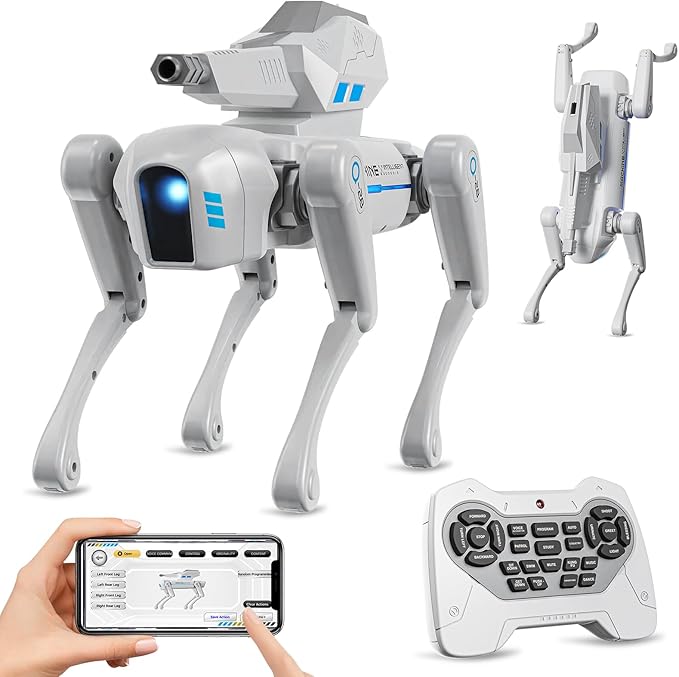 Smart Robot Dog Toy for Kids, Interactive STEM Robot Pet with Blaster, Voice & Remote Control, App Programming, 30+ Actions, Bionic Walking, Robotic Dog Birthday Gifts for Boys Girls Age 6+