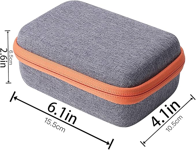 co2CREA Hard Case for Yoto Mini Kids Audio Music Player & Radio, Grey Case + Orange Zipper, Holds Up to 36 Yoto Cards