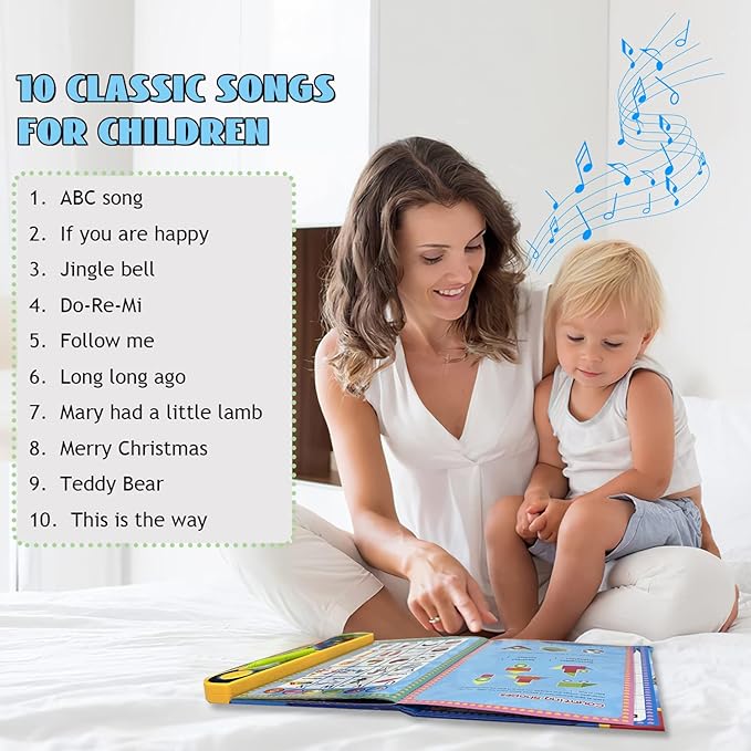 ABC Sound Books Interactive Electronic Learning Books for Toddlers with Alphabet, Numbers, Animals, Music, Games Educational Toys for Preschool Children