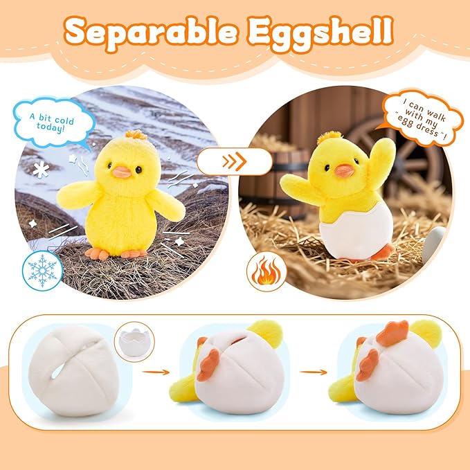 MaoGoLan 4Pcs Easter Stuffed Animals Bulk for Kids, 10 inch Floppy Bunny Stuffed Animals Plush Chick Toys Party Favors Birthday Decorations Girls Easter Gift Basket Stuffers