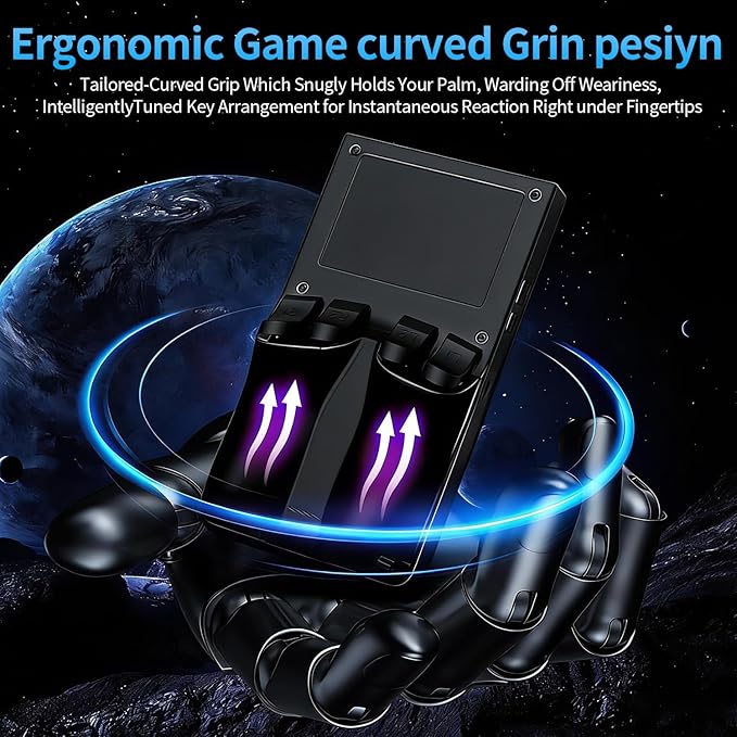 DVJQSN R36MAX Retro Handheld Game Console, 4.0 Inch Screen, 64GB, 18000+ Games, Linux System, 4000mAh Battery (Gray, 128, GB)