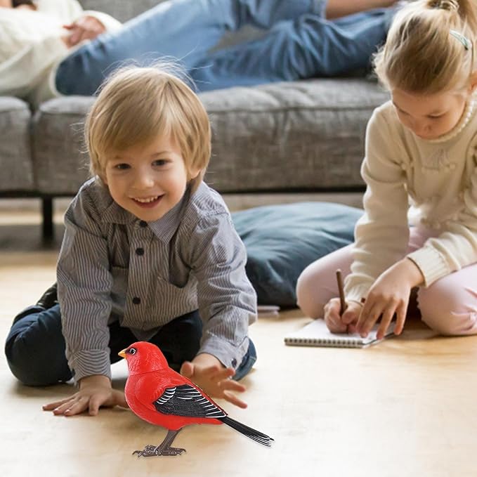 Robot Bird - Electric Singing and Chirping Toy, Simulates Realistic Bird Sounds, Battery Operated for Home Decoration, Light & Voice Control