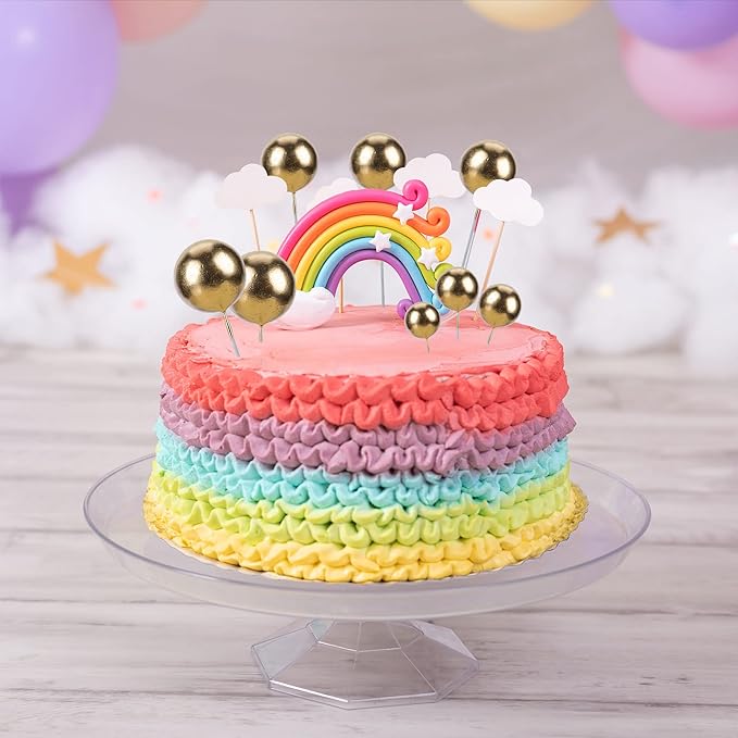 Gyufise 30Pcs Mini Balloon Cake Topper Gold Foam Ball Cake Picks Cupcake Faux Pearl Balls DIY Cake Insert Topper Decoration for Anniversary Graduation Birthday Party Baby Shower Supplies