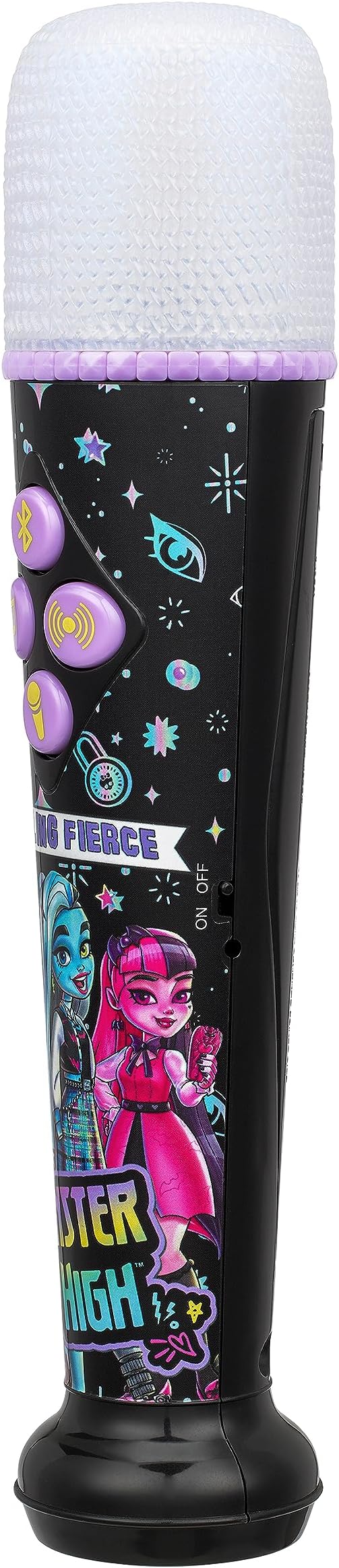 eKids Monster High Karaoke Microphone for Kids, Bluetooth Microphone Includes Built-in Music and Light Show, Designed for Fans of Monster High Toys