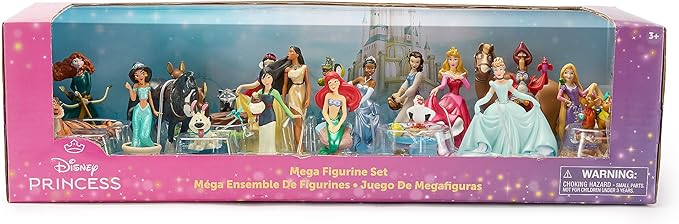 Disney Store Official Disney Princesses & Furry Friends Mega Figure Set - 20 Fully Sculpted Figurines - Includes Snow White, Cinderella, Aurora, Belle & More - Perfect for Fans of Princess Toys