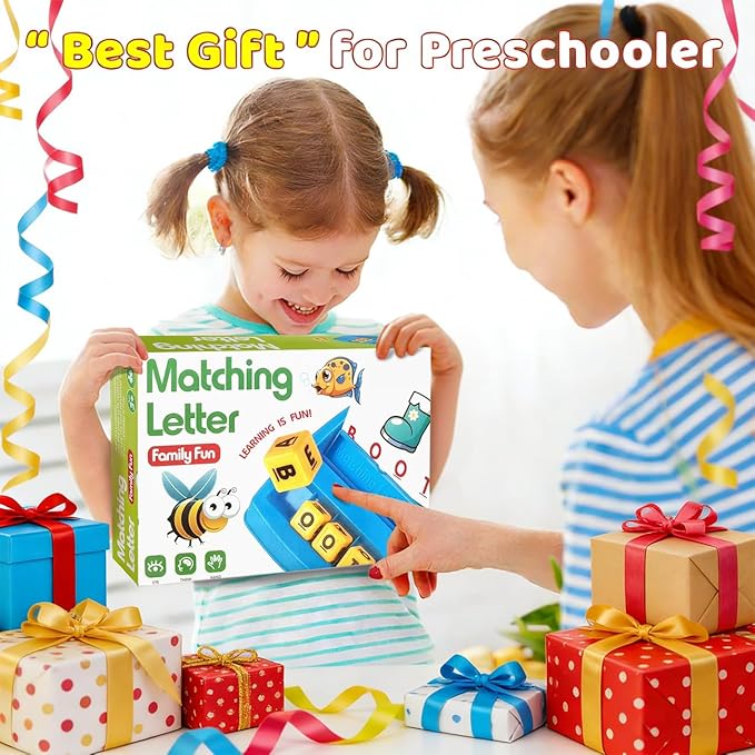Educational Toys for 3-5 Year Old Girls Gifts, Matching Letter Game Preschool ABC Learning Toys for Kids Ages 4-8 Years, Christmas Birthday Gifts for Toddler Toys Age 2-4