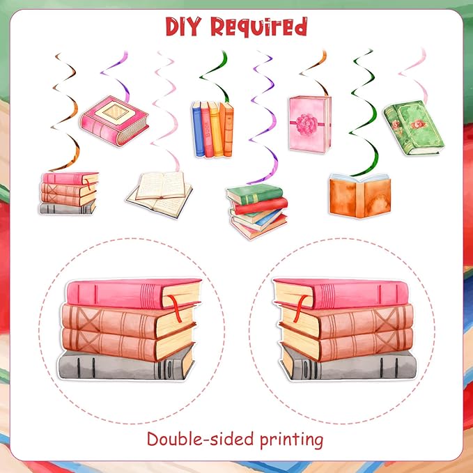 Book Birthday Party Decorations Reading Birthday Honeycomb Centerpieces Reading Ceiling Streamers I Love Reading Happy Birthday Party Banner for Library Books Club Party Supplies