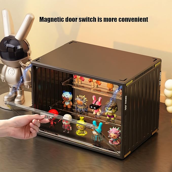 Acrylic Display Case Stand for Figures Unique Design 3 Tier Display Box for Collectibles Stackable Dustproof Clear Display Stand for Pop Mart Action Figures