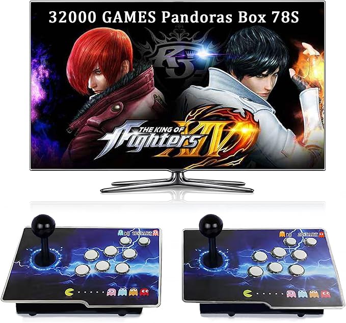 RegiisJoy 32000 in 1 Pandoras Box 78S Retro Arcade Game Console, 4 Player 3D Magical Modified Game, Search Save Delete Cheat Function, Favorite List, One-Button Combo, 128G TF, Separate Console