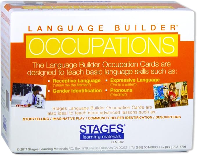 Stages Learning Materials Language Builder Occupation, Career & Community Helper Picture Flashcards Photo Cards for Autism Education and ABA Therapy
