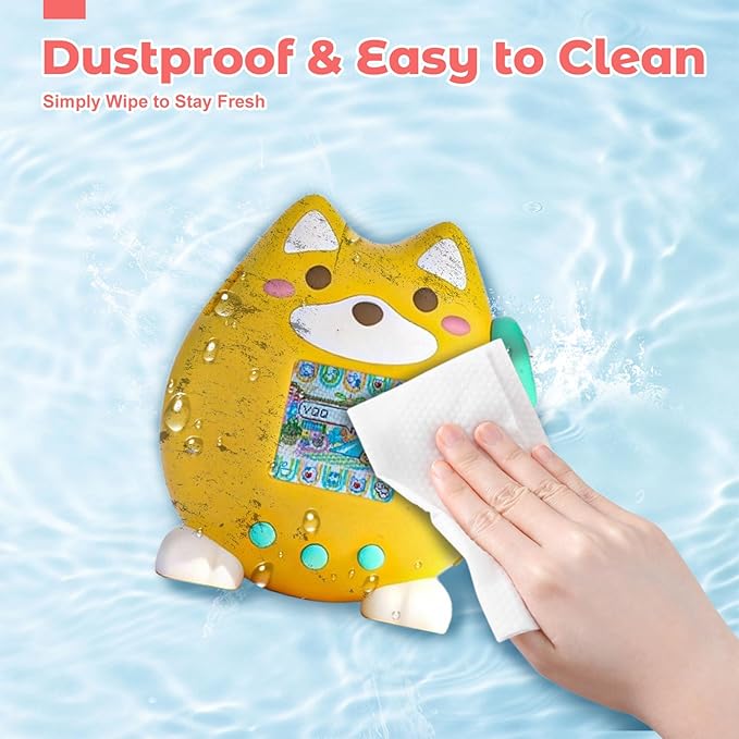 for Tamagotchi Paradise Case,Cute Standing Dog Silicone Protective Cover for Tamagotchi Paradise Electronic Pet,Waterproof Washable Shockproof Anti-Drop 360Full Protection,Puppy Style(Yellow)