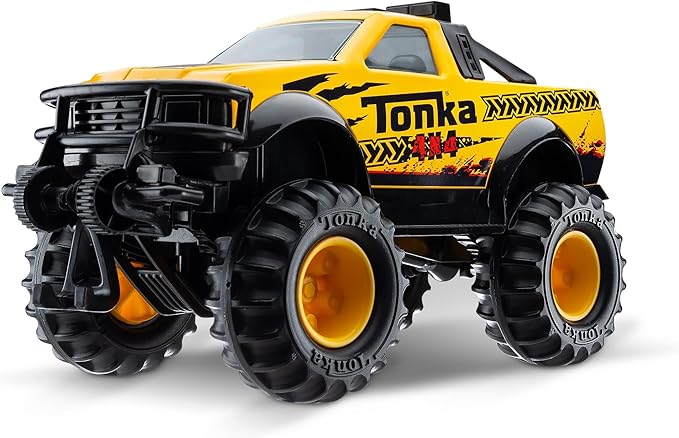 Tonka Steel Classics 4x4 Pickup Truck - Made with Steel & Sturdy Plastic, Yellow Toy Construction Truck, Boys and Girls, Kids, Toddlers, Ages 3+