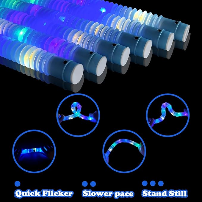 12-24 PCS Blue Glow Sticks for Kids,Light Up Pop Tubes Party Favors for Toddlers,Goodie Bag Stuffer Fillers,Birthday Easter Mardi Gras Parade Throws Non Candy Treats Prizes Toys Gifts for Boys Girls