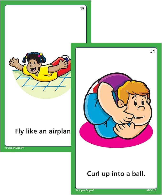 Super Duper Publications | Move Your Body Fun Deck | Occupational Therapy Flash Cards | Educational Learning Materials for Children
