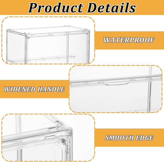 Dustproof Acrylic Display Box with Magnetic Door for Action Figures - 3-Tier Shelf for Collectibles, 2 Removable Plates, Tool-Free + Gloves & 100 Super Glue