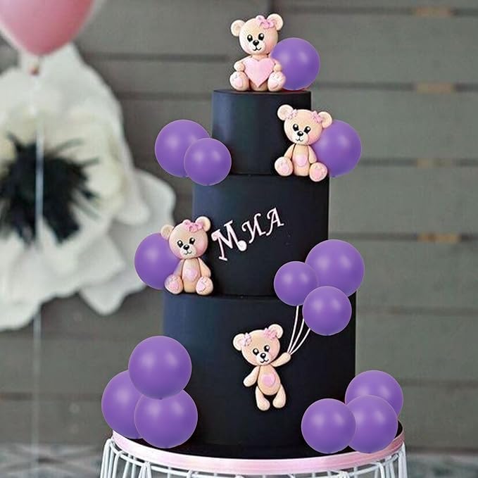 Gyufise 30Pcs Balls Cake Toppers Ball Cake Picks Foam Ball Shaped Cupcake Toppers Mini Balloons Baby Shower Cake Decorations for Wedding Enaggement Bridal Shower Birthday Party Supplies Purple