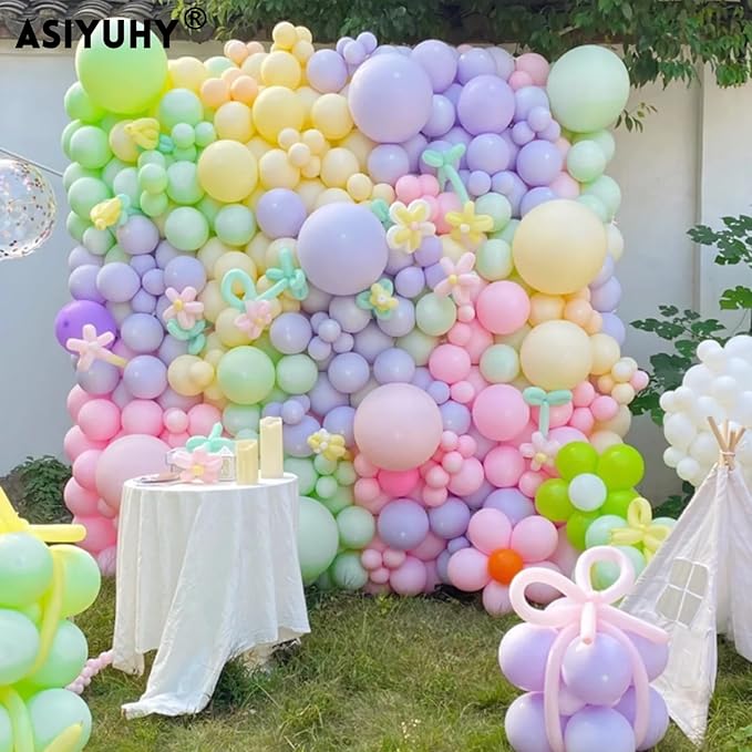 Pastel Balloons 100 Pack 12 inch Pastel Colors Latex Party Balloons for Birthday Rainbow Party Baby Shower Wedding Decorations