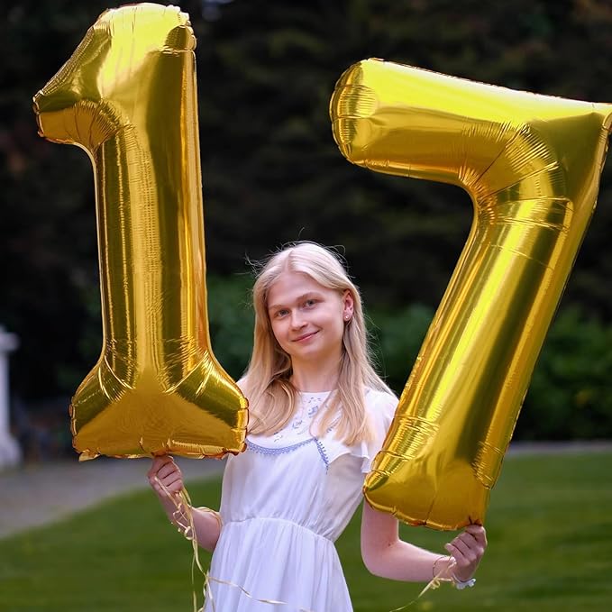 40 Inch Gold Balloon Number 27 Balloon,Jumbo Mylar Foil Helium Balloon for 27 Birthday Digital Balloons for Birthday Party,Wedding Anniversary Party Decorations