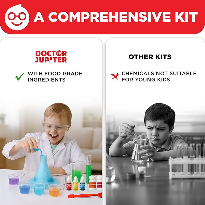 Doctor Jupiter Color Science Kit for Kids Ages 4-5-6-7-8 | Easter, Birthday Gift Ideas for 4+ Year Old Boys & Girls | Toy Stem Kit with 10 Experiments | Preschool Learning & Educational Projects