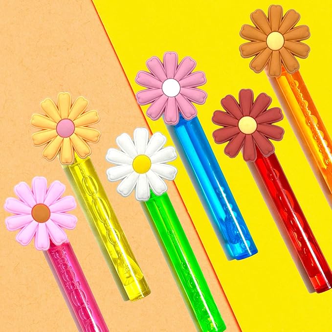 Groovy Party Favors,24Pcs Retro Hippie Daisy Bubble Wand for Groovy Birthday Party Supplies,Classroom Prizes Pinata Goodie Bag Stuffers Gifts