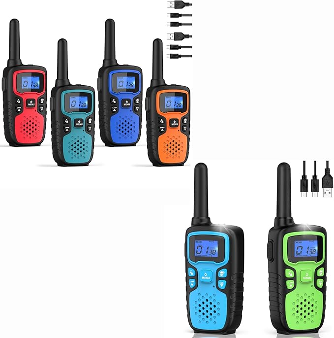 Wishouse Walkie Talkies for Adults Kids Long Range Rechargeable 6 Pack Family Camping Gift