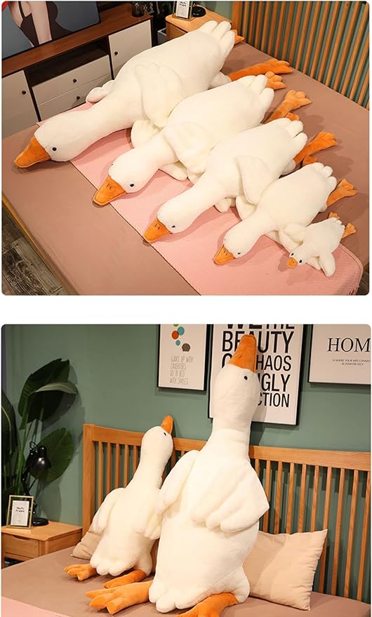 CottonStar Goose Stuffed Animal 35.5 Inch Plush Toy, 2.8 lbs Cute Duck Stuffed Animal, Goose Plush Soft Pillow Toys, Gift for Anxiety Kids and Friends, White