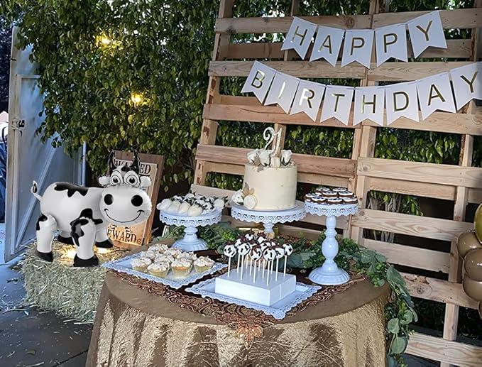 3D Cow Balloon for Western Cowboy Party Decorations,Cute Self Standing Cow Balloons for Western Cowgirl Theme Birthday Party Favor Supplies Decor