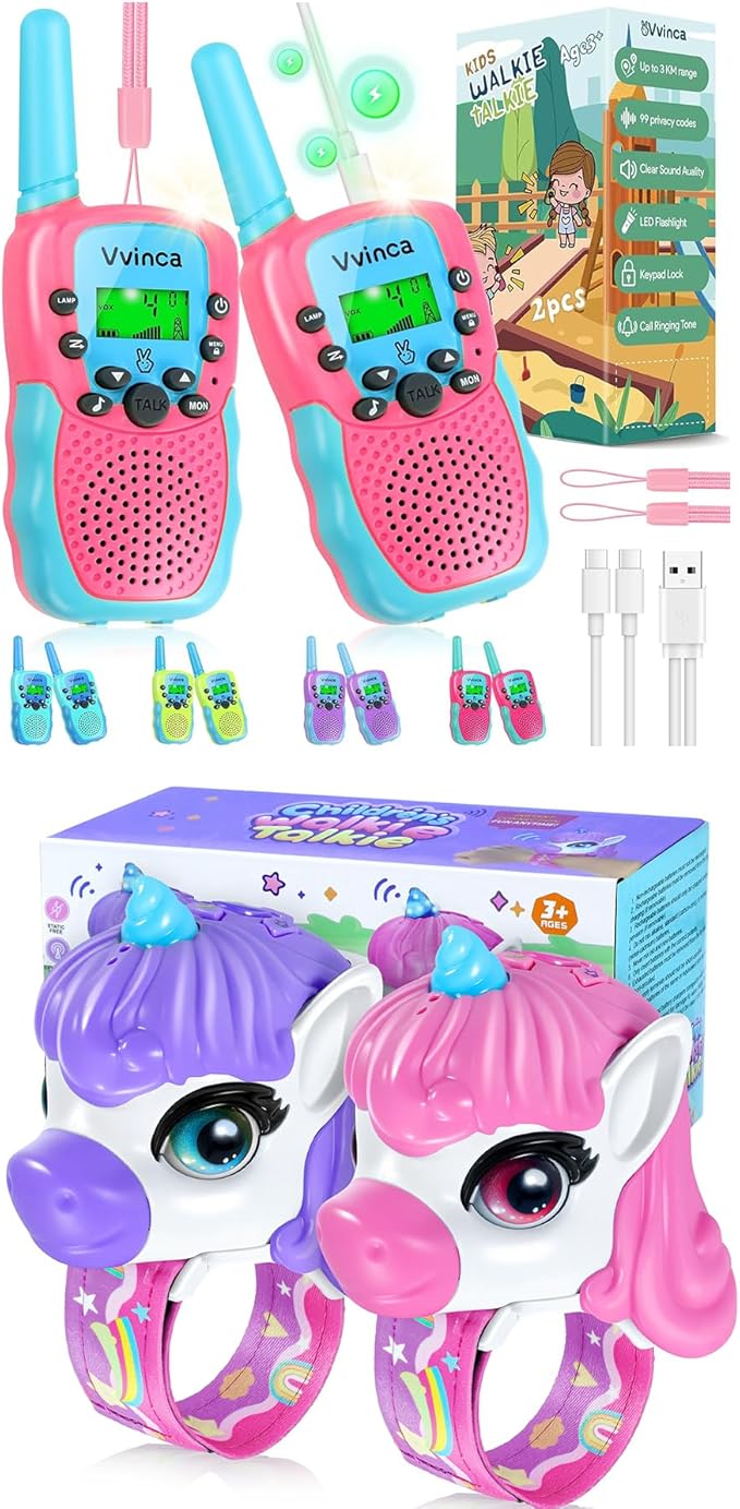 Vvinca Walkie Talkies for Kids 4 Packs