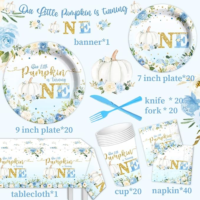 Blue Boy Our Little Pumpkin is Turning Tableware