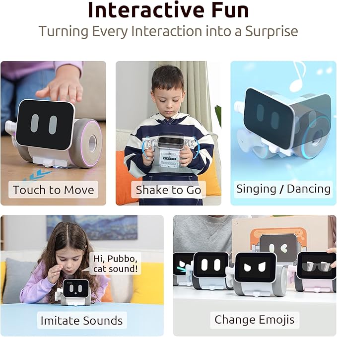 WhalesBot Pubbo Air Smart Interactive Robot for Kids, Voice/Touch/APP/Remote Control, Modular/Scratch Coding, Companion Robotic with Sensors, STEM Educational Toy Gift for Boys Girls 4 5 6 7 8 9 10