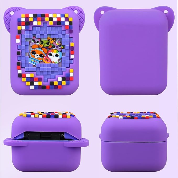 Silicone Cover Case for BITZEE Interactive Toy Digital Pet with 15 Animals Inside, Soft Silicone Protective Bag, Protective Skin Sleeve for Bitzee Virtual Electronic Pets Accessories, Purple