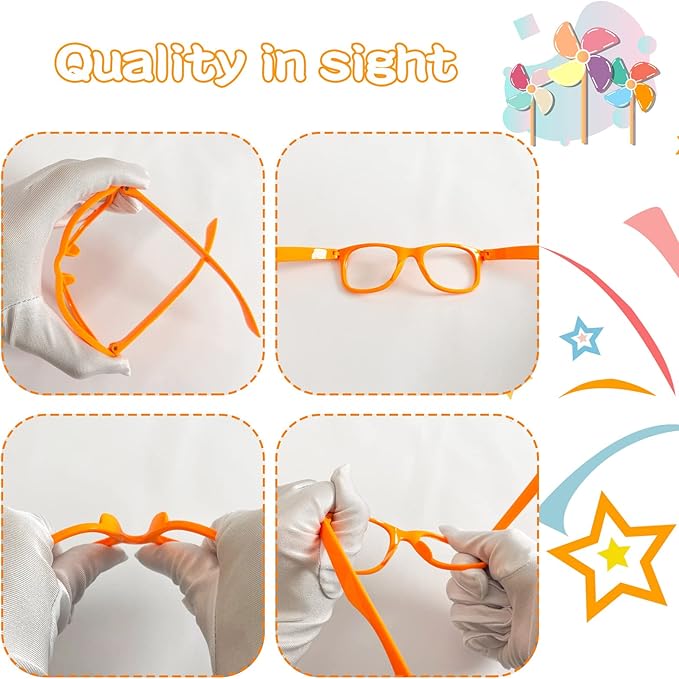 Pibupibu 8/20 Packs Kids/Adult Frame Only No Lens Orange Glasses Party Favors Supplies