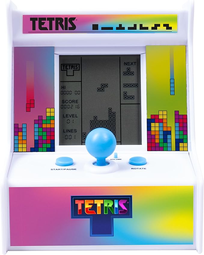 Tetris Desktop Arcade Retro Handheld Game Console – Portable Mini Video Game Console with Sprint & Marathon Modes, Classic Electronic Handheld Video Games for Kids & Adults