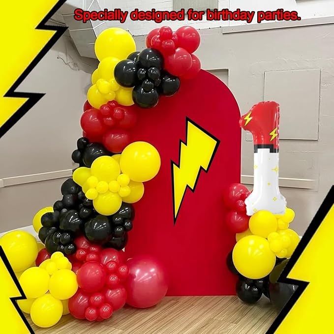 40 Inch Red White Cartoon Theme Number Balloons Large Birthday Party Number Balloons Cartoon Animation for Kids Birthday Party Decoration Supplies (Number 1)