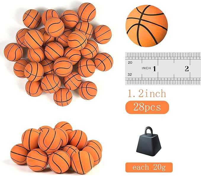 28 PCS Basketball Cake Topper Decorations Mini Cup Cake Decorations for Basketball Sport Birthday Supplies (Style 02)