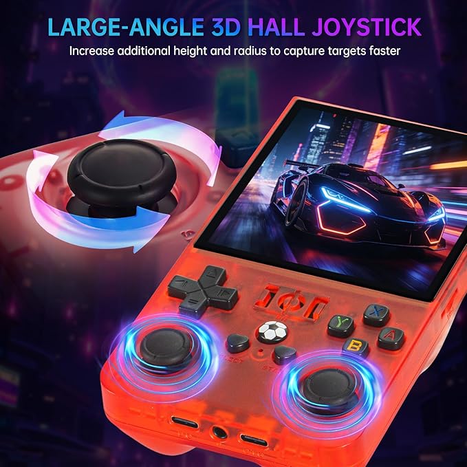 R36MAX Retro Handheld Game Console, 4.0 inch IPS HD Screen Retro Game Console with 4000mAh Battery, Portable Video Gaming Console with 64GB TF Card, Open Source Linux System, Support 30+ Emulators