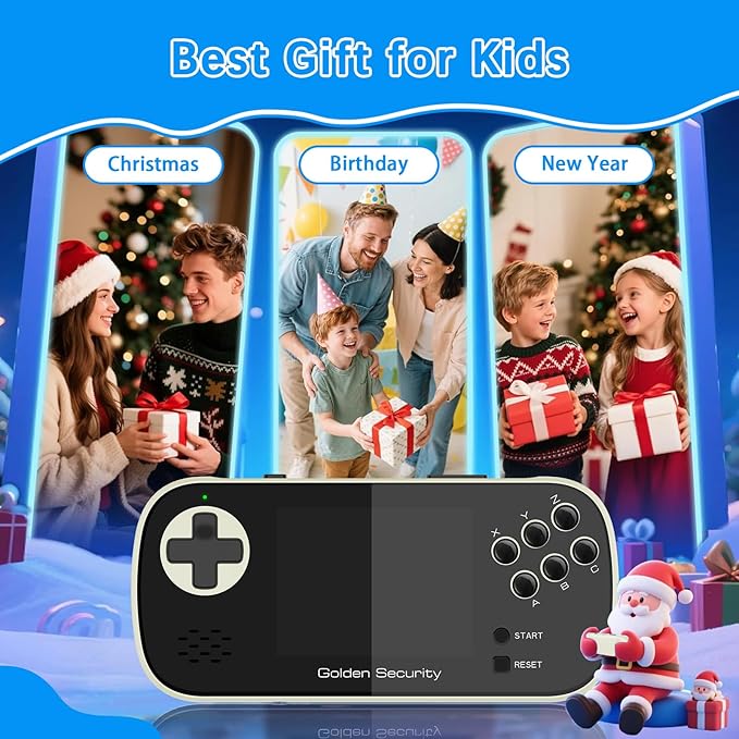Handheld Game for Kids, Retro Gaming Console with 156 Retro Video Games, Handheld Game Console with Rechargeable Battery 3.5" LCD Screen, Mini Arcade Electronic Toy Gifts for Boys Girls (White)