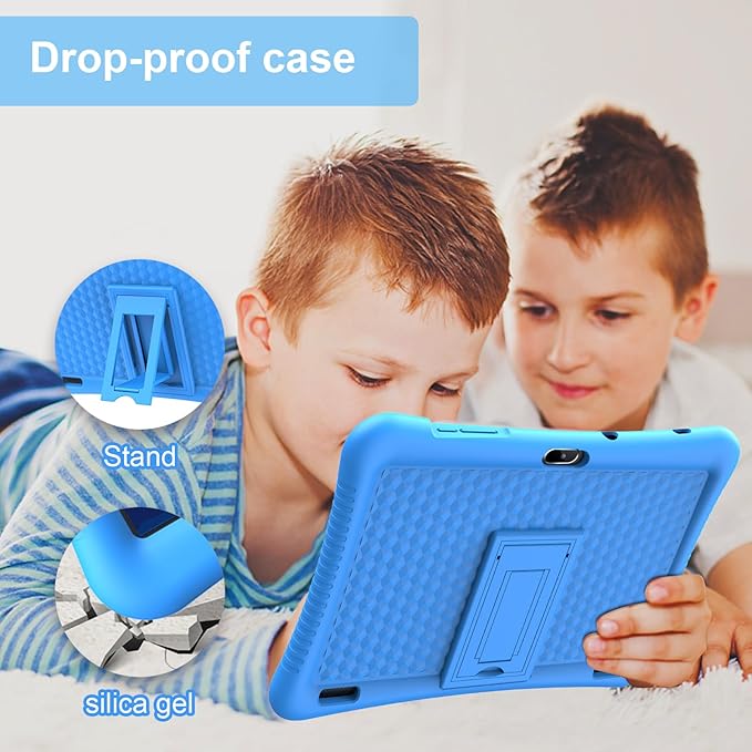 Kids Tablet 10 inch Android 13 with Shockproof Case, Quad-Core 32GB, 512GB Expandable, Parental Control, Pre-Installed Apps, 6000mAh Battery, Gifts for 3-12 Year Olds