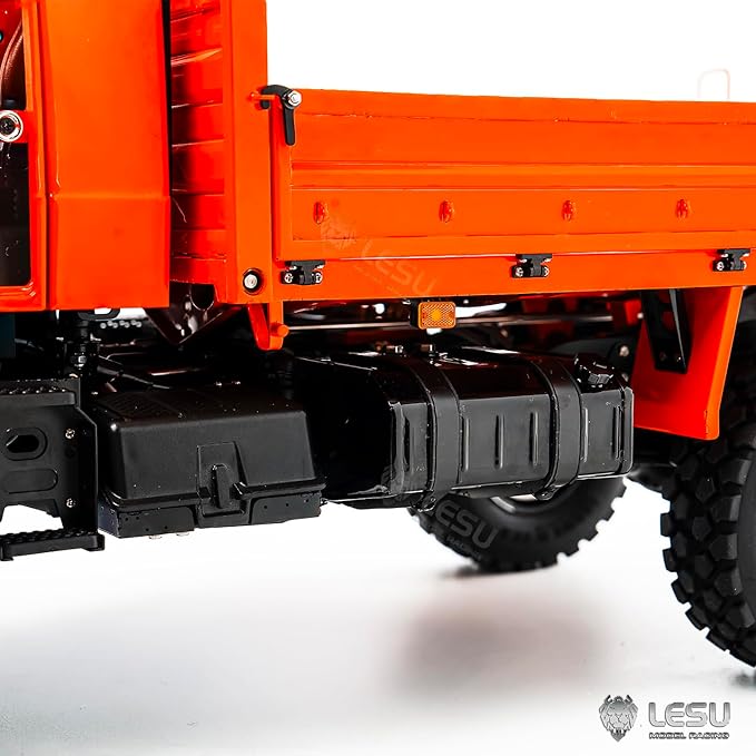 LESU U4023 AWD 1/14 RC Off Road Car Metal Radio Control All Terrain Vehicle Light Truck Model Axle Lock Wheel Hub Reduction Hobby Grade Model for Ages 14+(Orange)