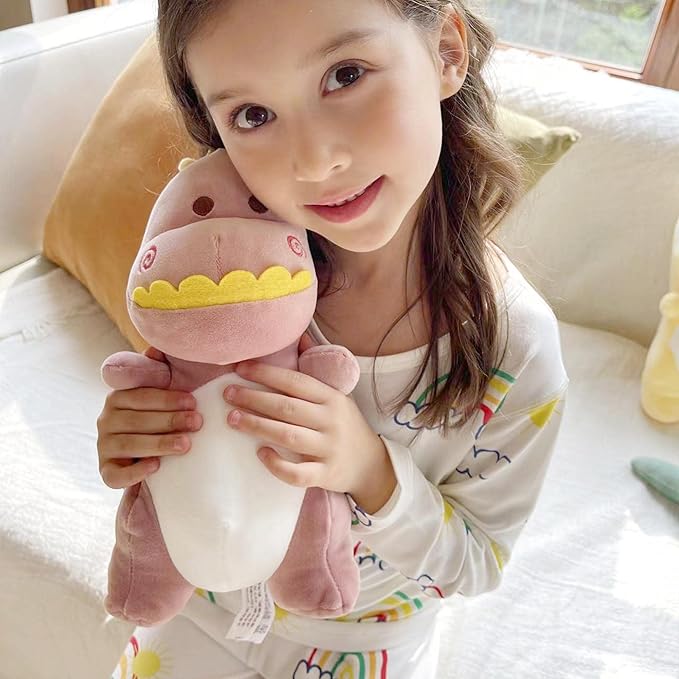 Dinosaur Stuffed Animal, 12in Pink T-Rex Plush Toy, Soft Dino Plushie for Kids Boys Girls