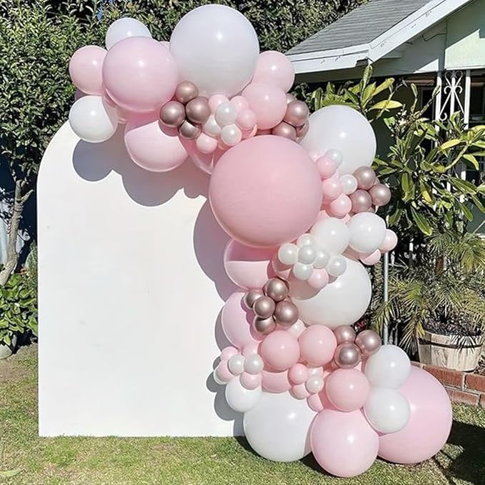 Pink Balloons Set,12 Inch Metallic Pink Pearl Pink Macaron Pink Light Pink Confetti Pink Different Shades Balloons For Girl Women Birthday Decorations Wedding Party Decorations Supplies