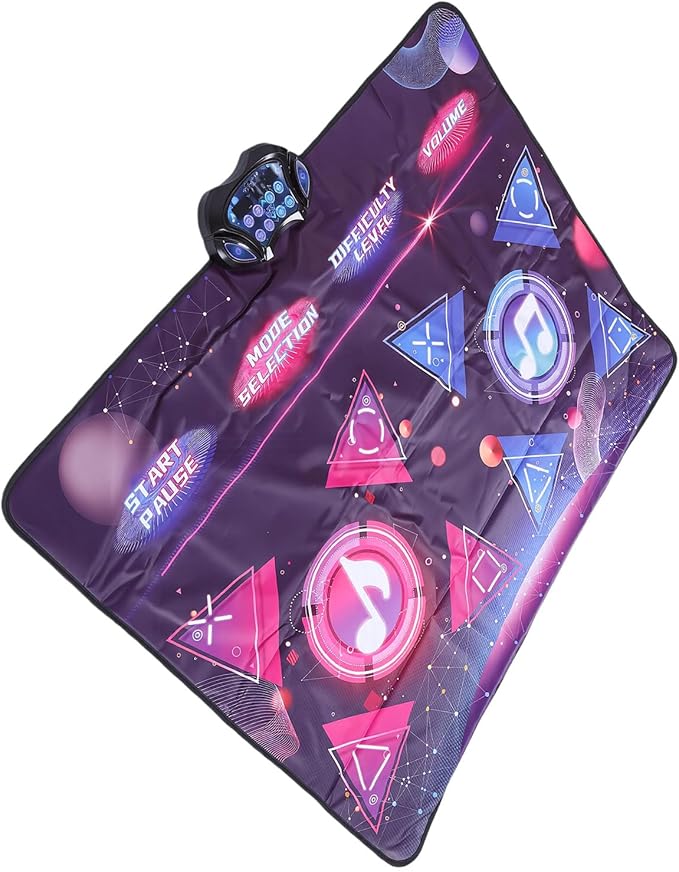 LiebeWH Electronic Dance Mat for Kids with 8 Game Modes Dual Player Interactive Music Pad Quiet Birthday Gift