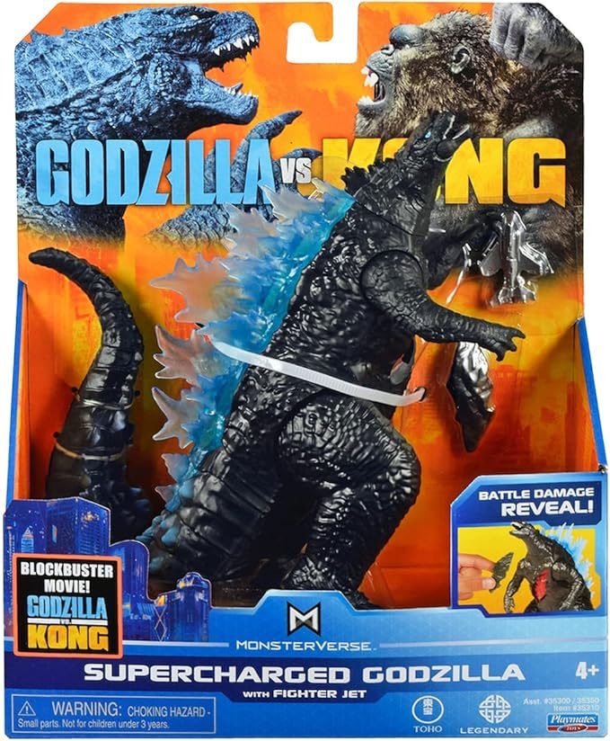 Playmates Basic Action Figure: Supercharged Godzilla with Fighter Jet - Godzilla VS. Kong 2021